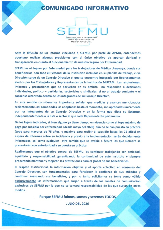 Comunicado Julio 2026